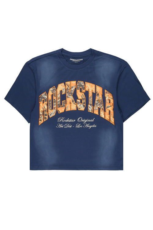 Alas Navy Boxy Crop Tee