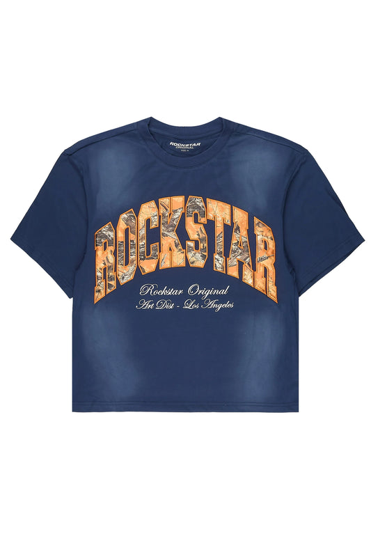 Alas Navy Boxy Crop Tee
