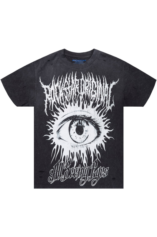 All Seeing Eyes Vintage Black/White Oversized T-Shirt