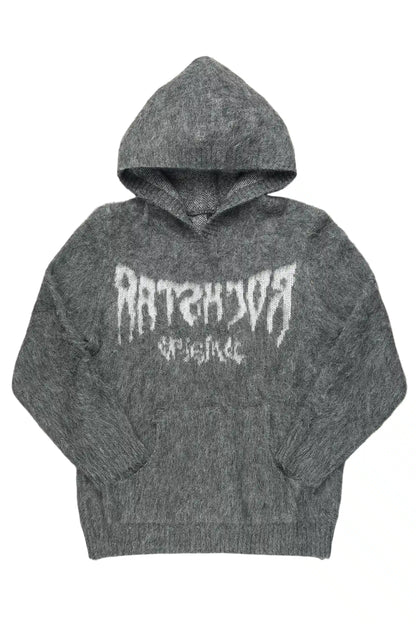Andros Reflected Grey Graphic Knitted Hoodie