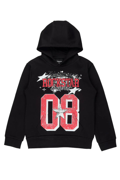 Boys Allstar Black/Burgundy Graphic Hoodie