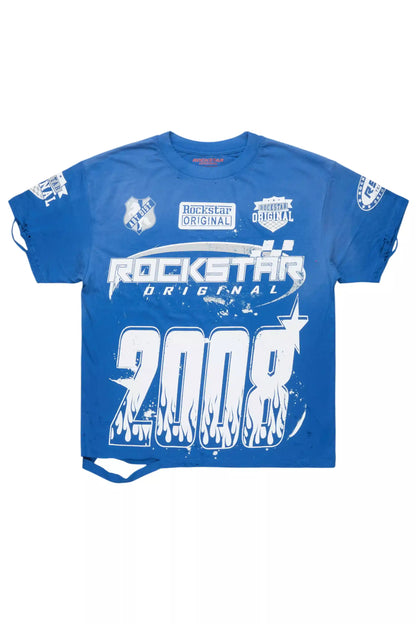 Amos Royal Blue/White Graphic T-Shirt