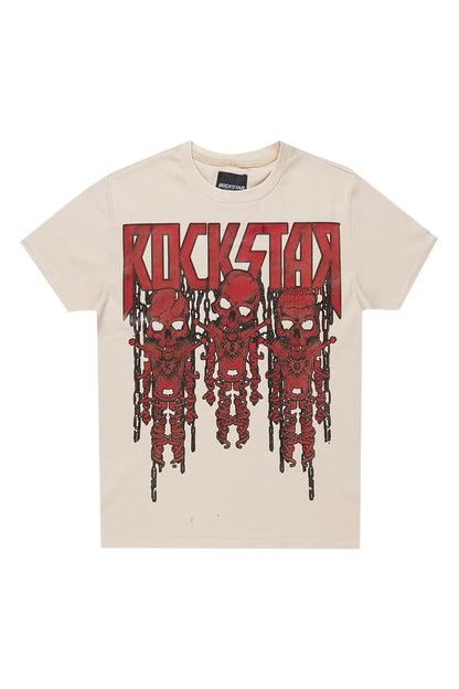 Boys Aleser Beige Graphic T-Shirt