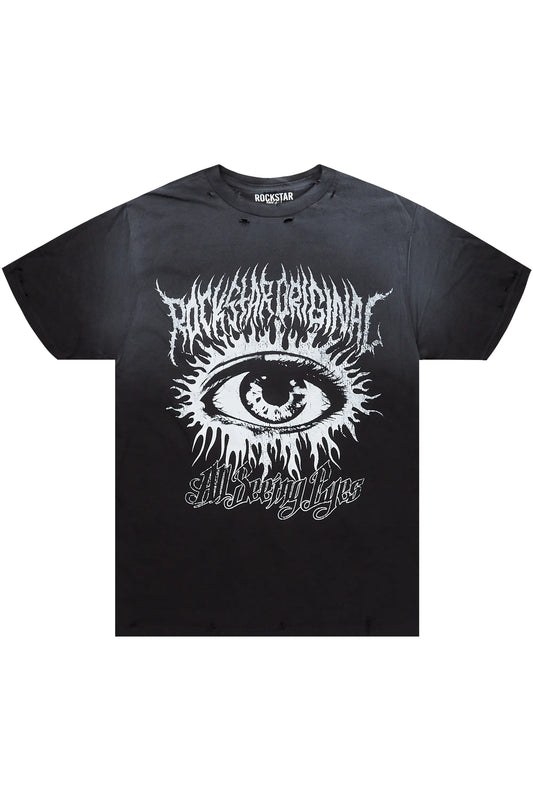 All Seeing Eyes Black Graphic T-Shirt
