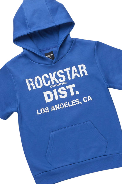 Boys Asa Royal/Blue Hooded Denim Short Set