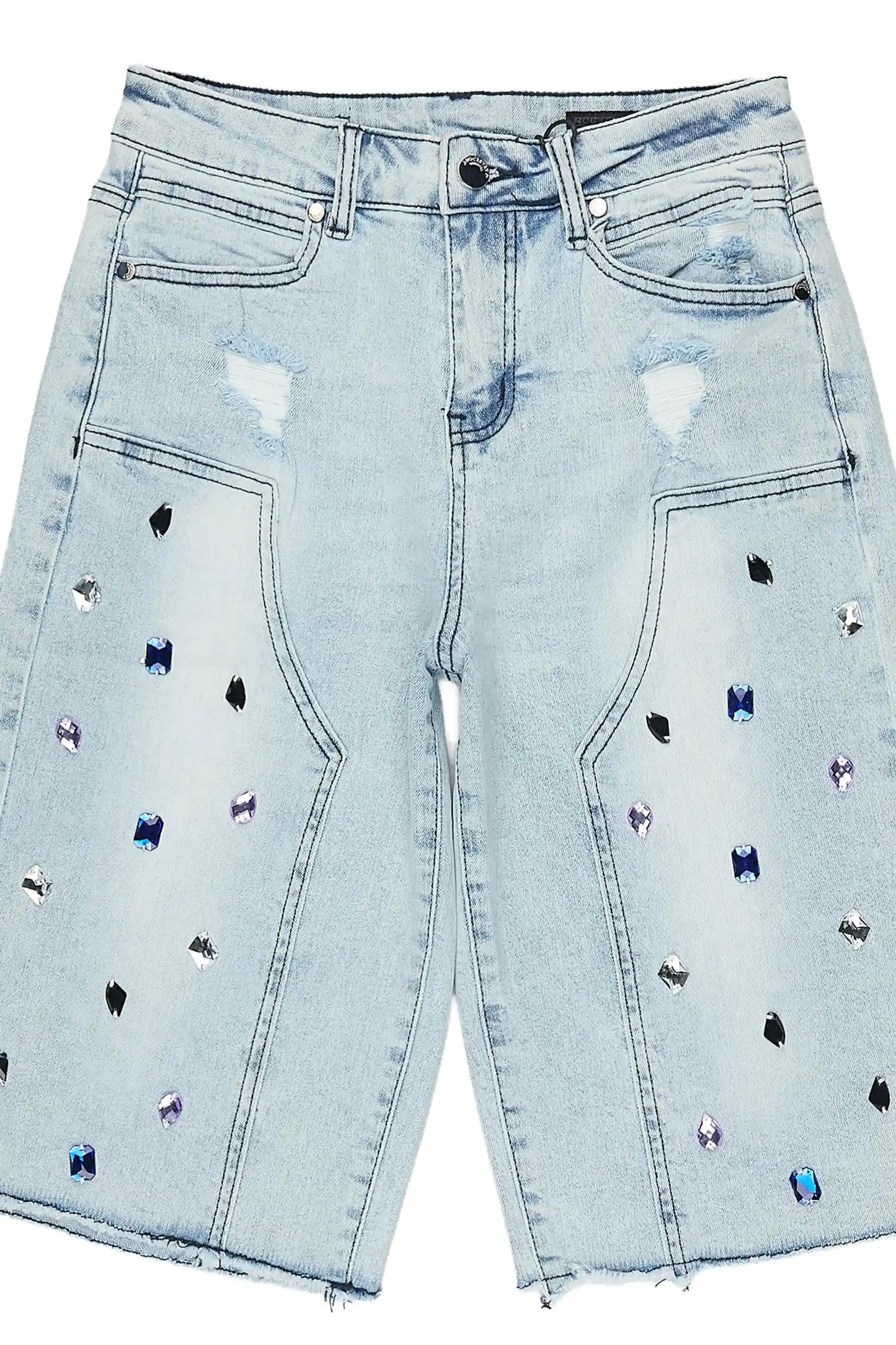 Boys Allex Light Wash Baggy Jort