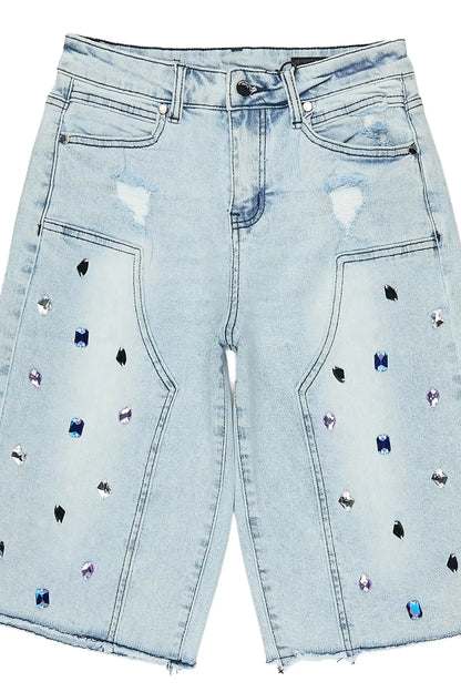Boys Allex Light Wash Baggy Jort