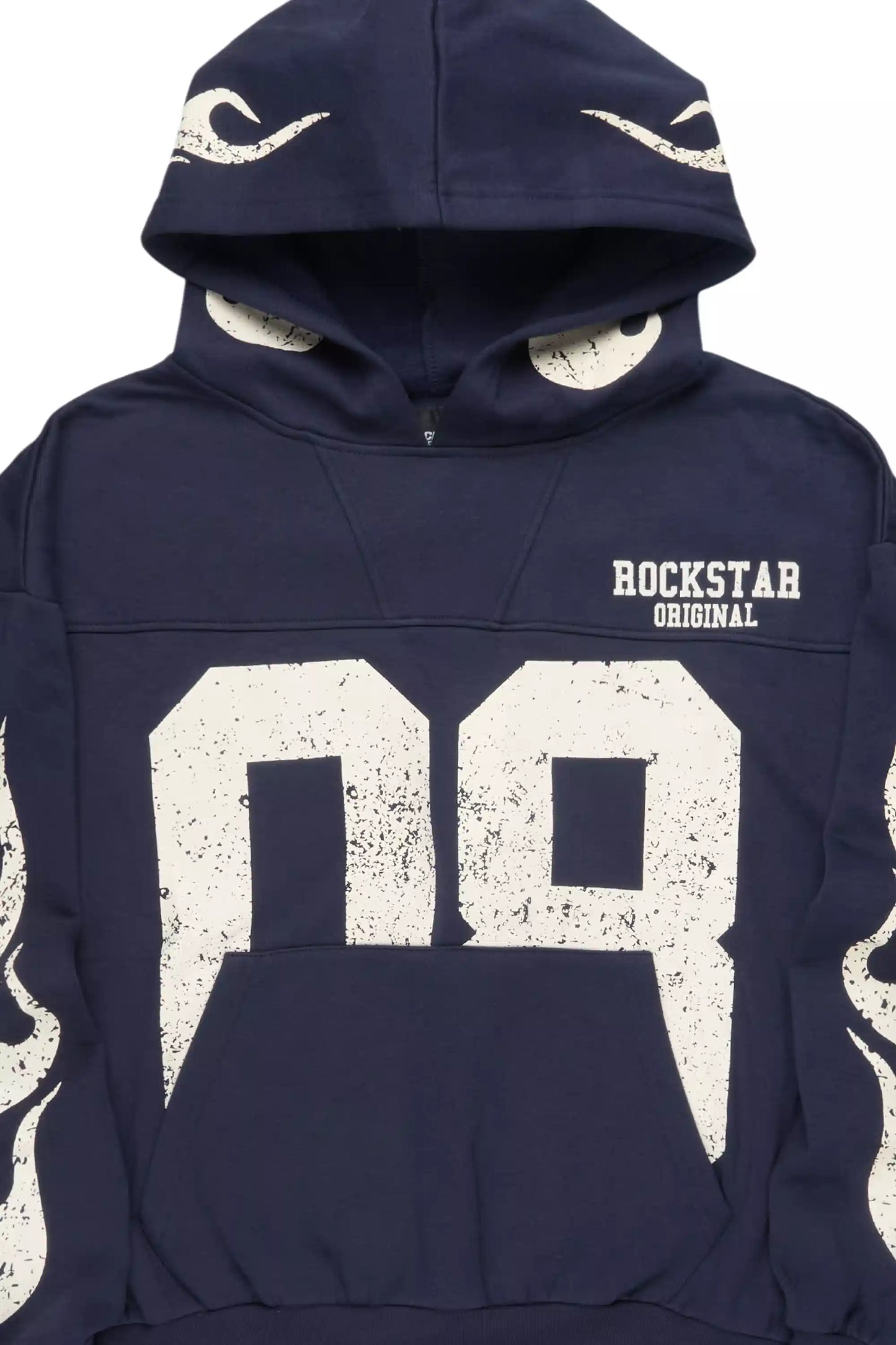 Aubin Navy Boxy Crop Hoodie