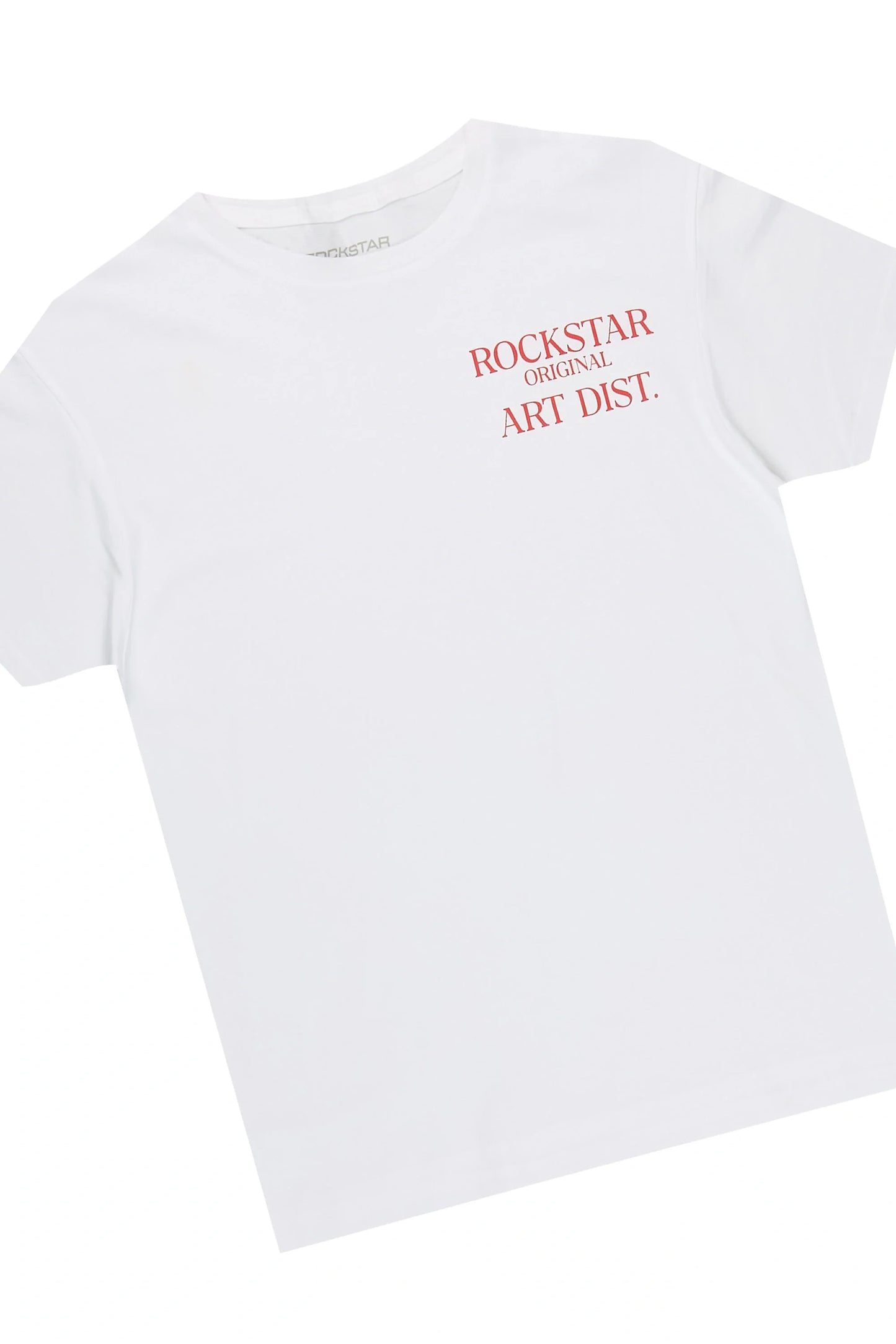 Boys Artames White/Red T-Shirt Stacked Pant Set