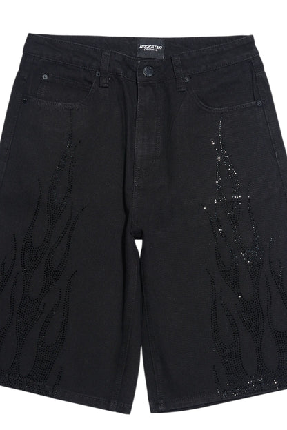 Amasa Black Rhinestone Jort