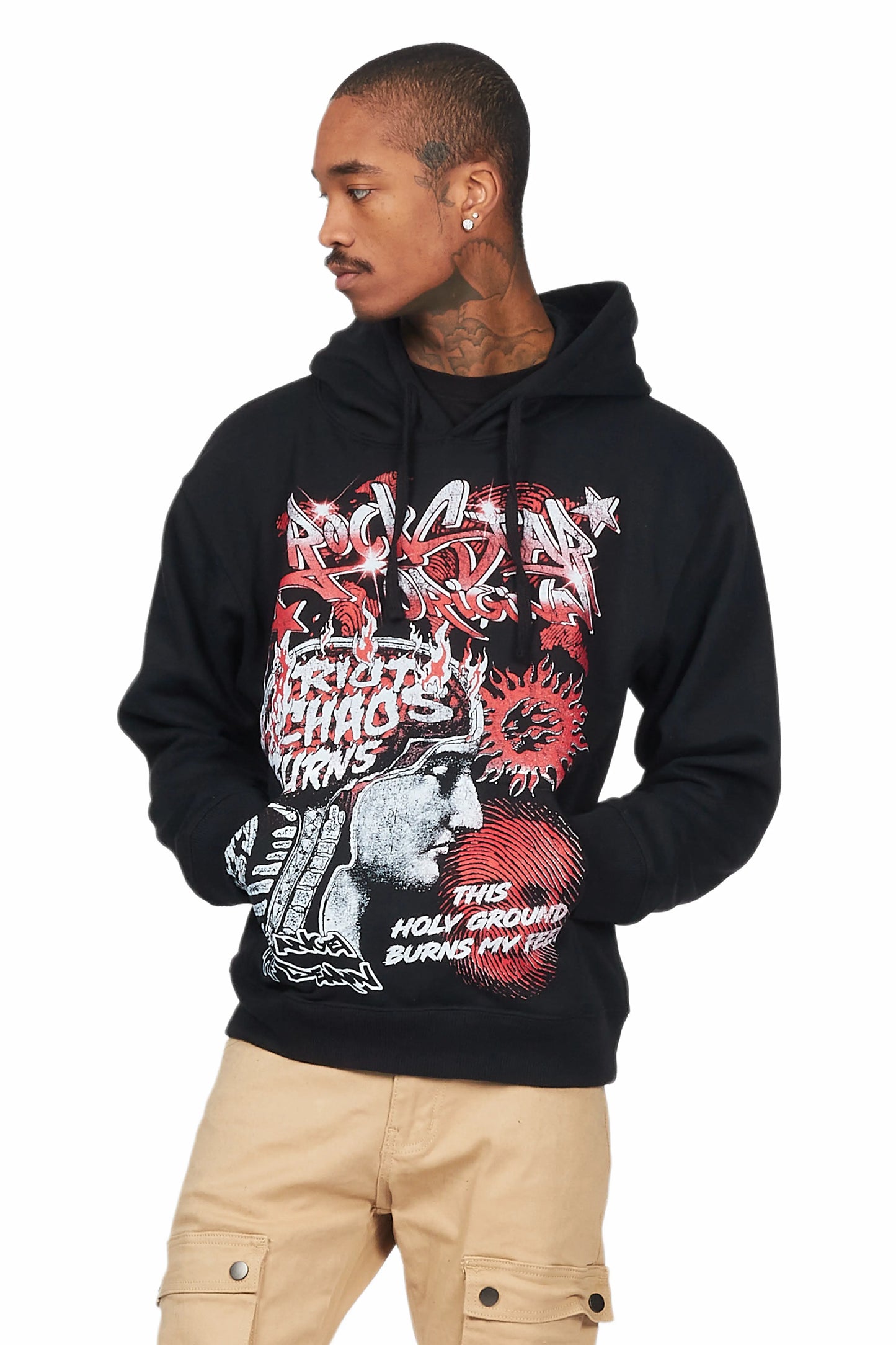Battery Black Graphic Hoodie