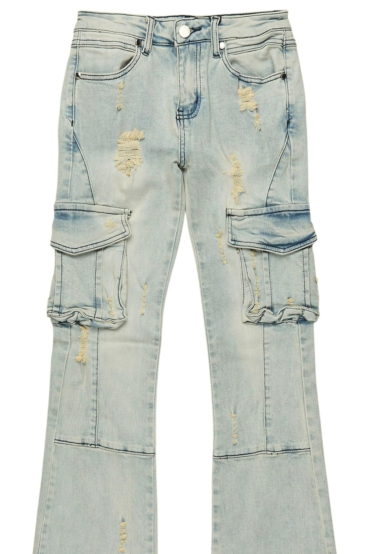 Boys Adalee Blue Stacked Flare Jean