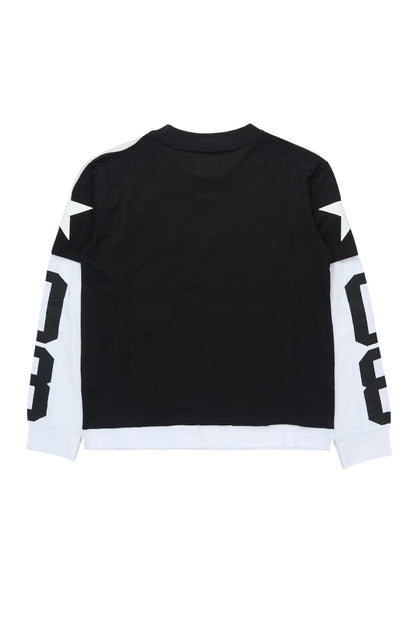 Boys Allstar Vintage Black/White Double Layer L/S Graphic T-Shirt