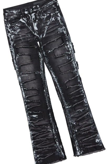 Amos Grey/Dark Grey Hoodie/Stacked Flare Jean Set