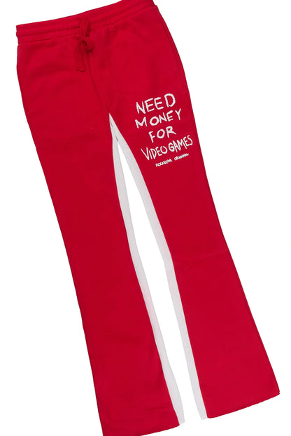 Boys Artames White/Red T-Shirt Stacked Pant Set