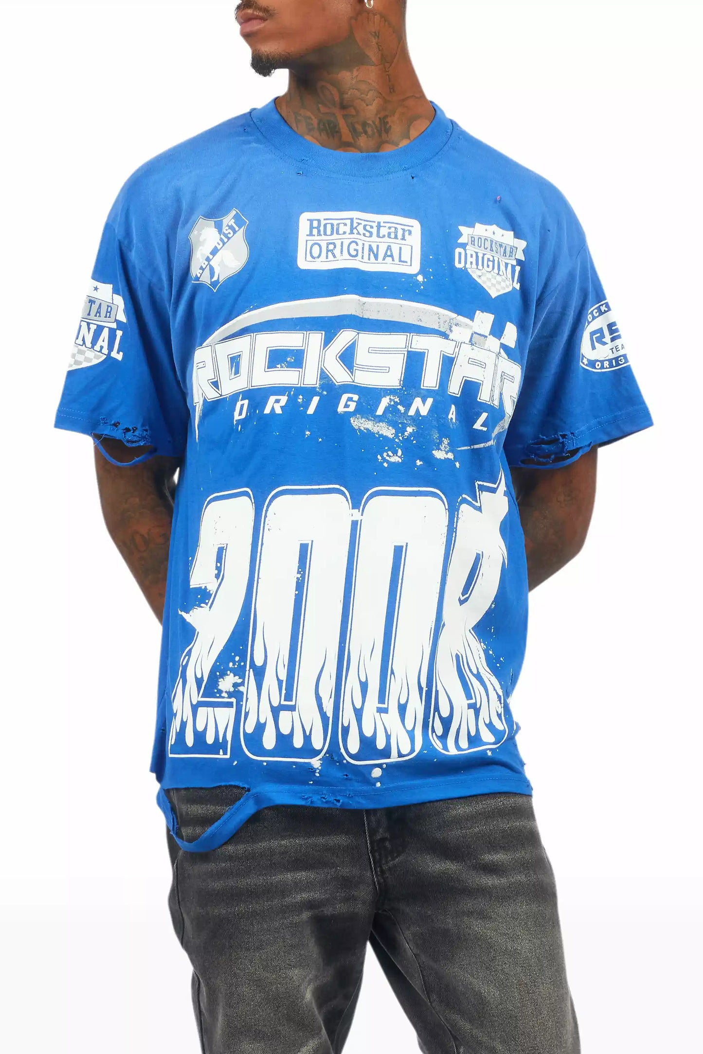 Amos Royal Blue/White Graphic T-Shirt