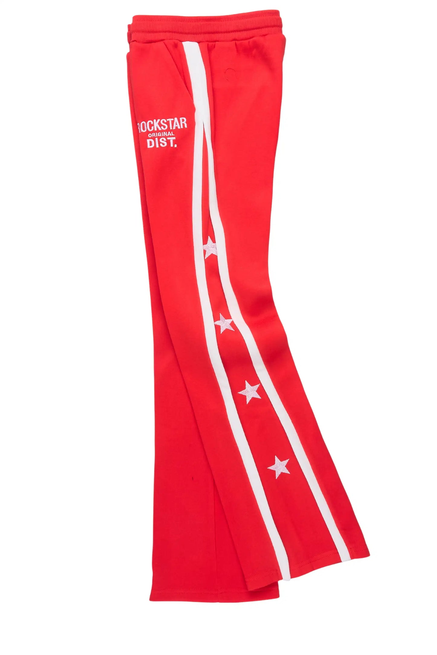 Boys Arkady Red Stacked Flare Track Pant