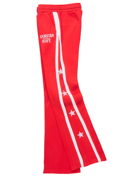 Boys Arkady Red Stacked Flare Track Pant