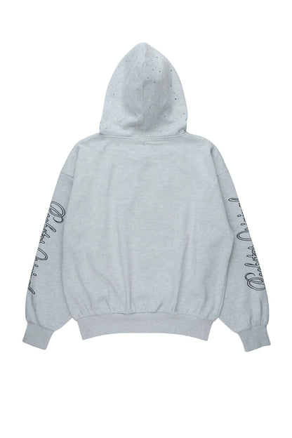 Boys Alvino Grey Rhinestone Zip Up Hoodie