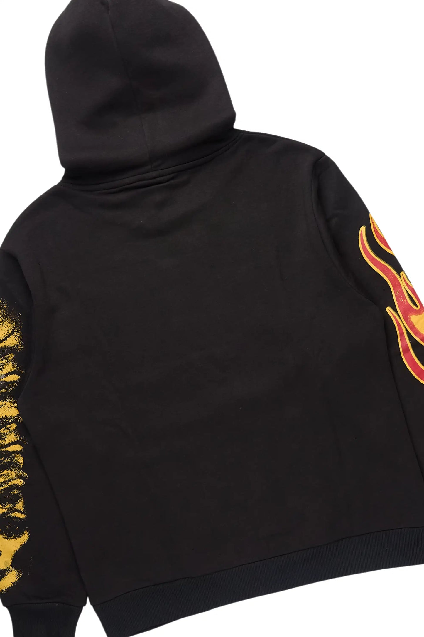 Beno Black Stacked Flare Hoodie Track Set