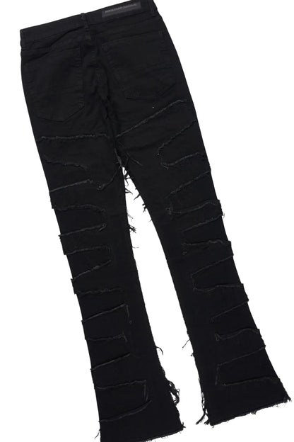 Amos Red/Black Windbreaker/Stacked Flare Jean