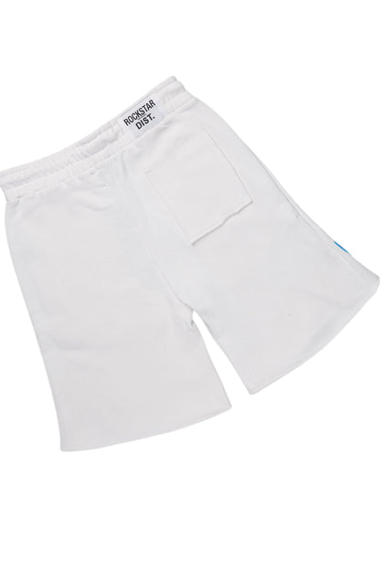 Beno White/Pink T-Shirt/Raw Edge Short Set