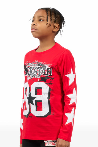 Boys Allstar Red Graphic L/S T-Shirt