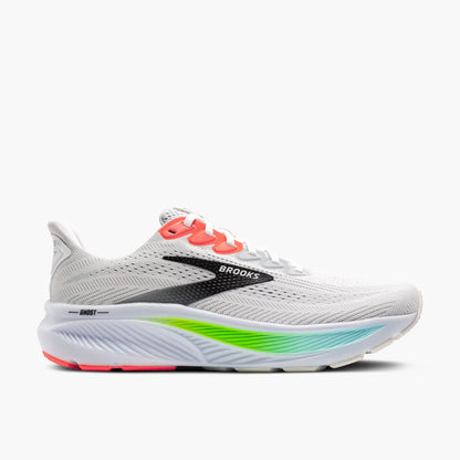 Brooks Men's Ghost 17 - White/Pink Clay/Gecko
