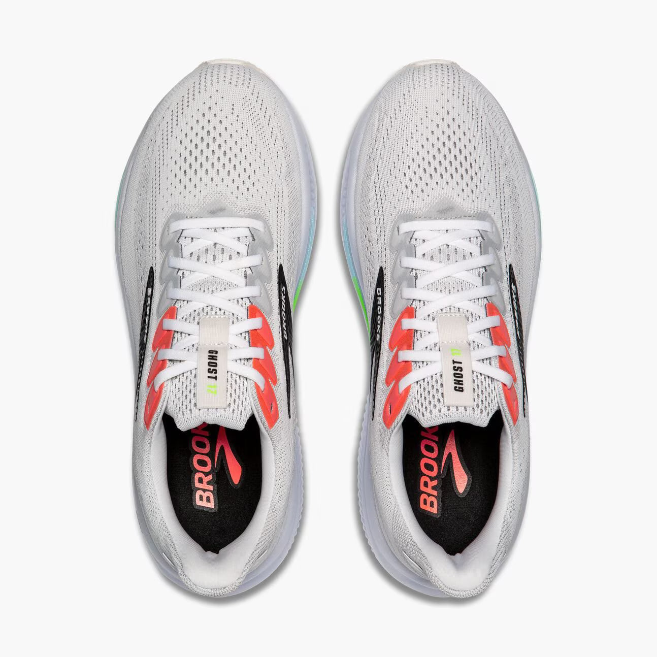 Brooks Men's Ghost 17 - White/Pink Clay/Gecko