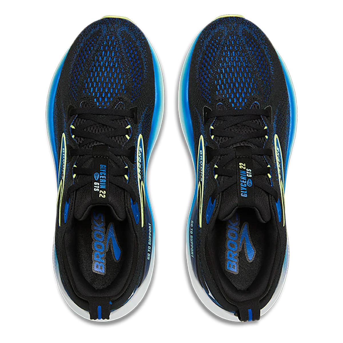 Brooks Men's Glycerin GTS 22 - Black/Cobalt/Neo Yellow