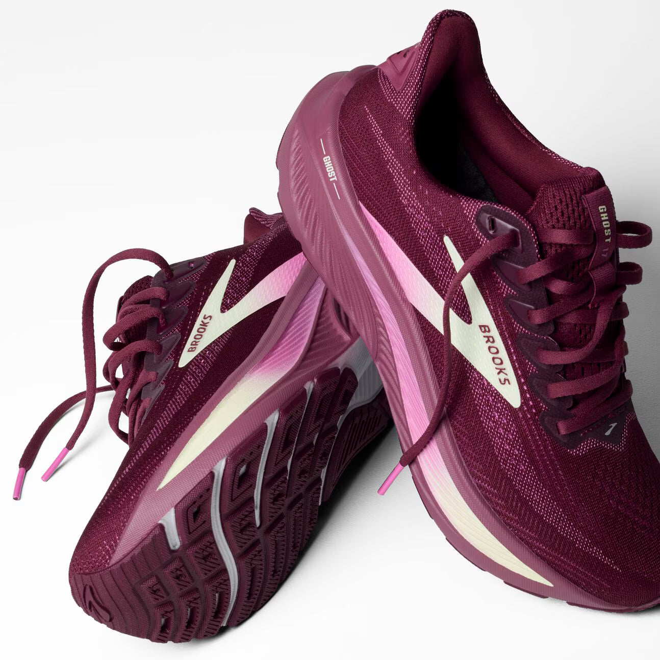 Brooks Women's Ghost 17 - Burgundy/Pink/Green