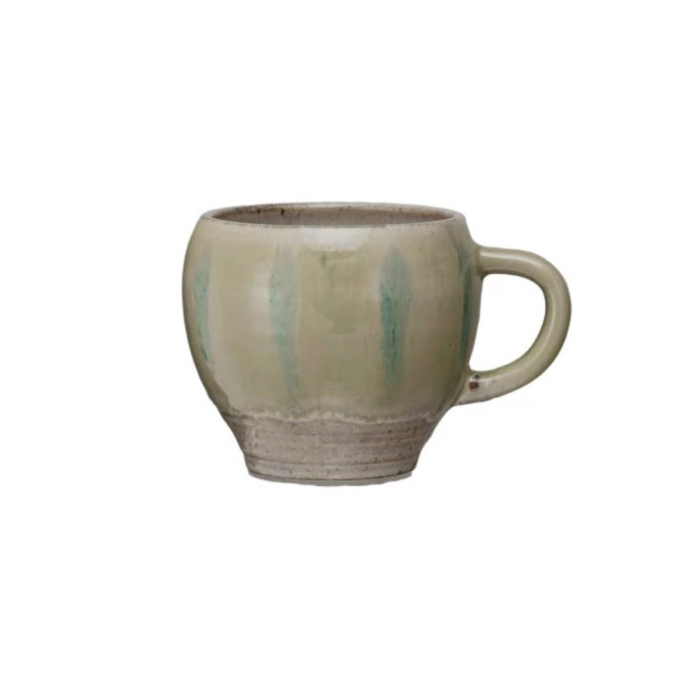 12 oz. Hand-Painted Stoneware Mug - Cream
