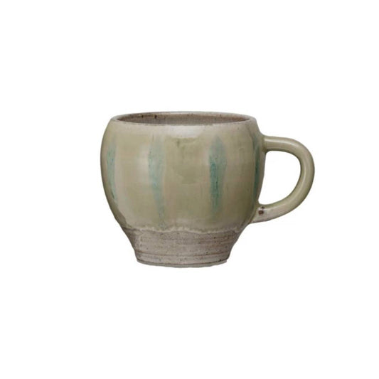 12 oz. Hand-Painted Stoneware Mug - Cream