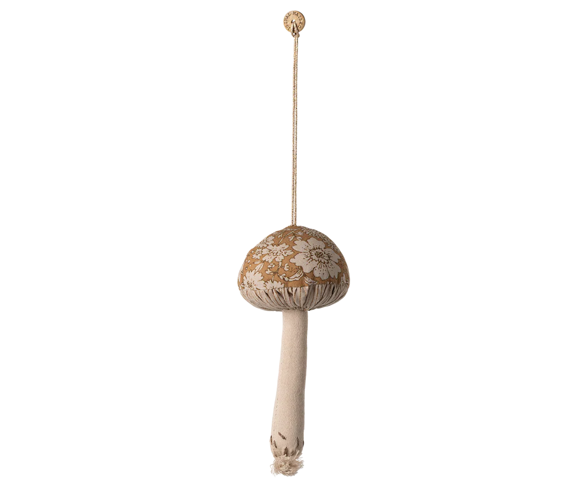Maileg Fabric Ornament, Mushroom - Blossom - Ocher
