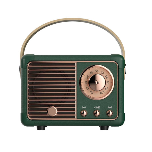 Dosmix Retro Bluetooth Speaker Vintage Decor Mini Wireless Bluetooth Speaker Cute Old Fashion Style for Kitchen Desk Bedroom Office Party Outdoor Accessories for iPhone Android (Green)
