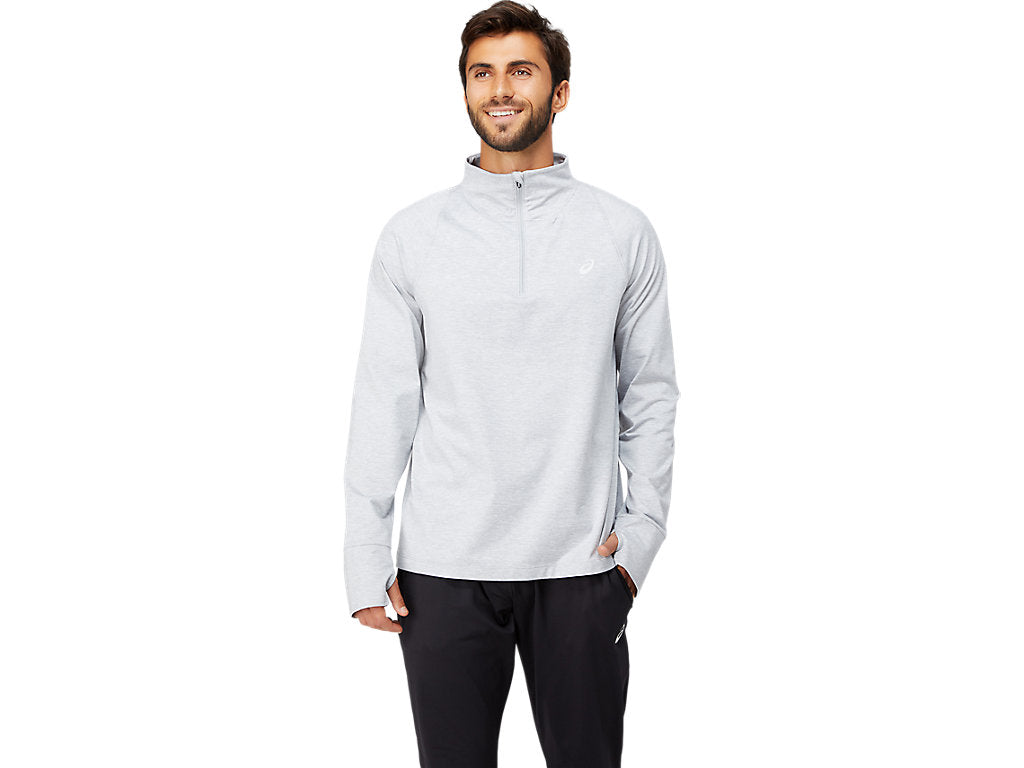 ASICS Men's Thermopolis Quarter Zip - Light Heather Gray (2011C011)