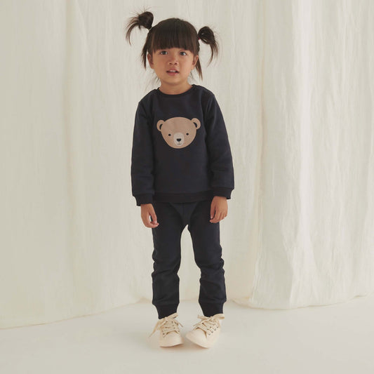 Bear Print Sweatshirt & Joggers Outfit
