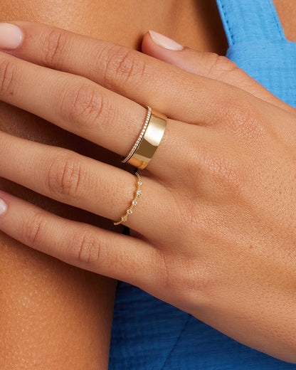 14K Gold Cluster White Topaz Ring