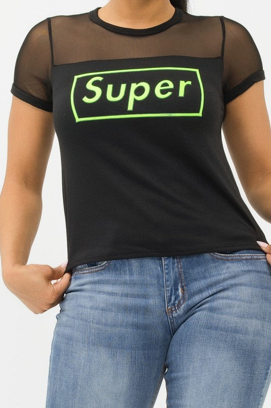 Anika Black Graphic Short Sleeve Tee Shirt
