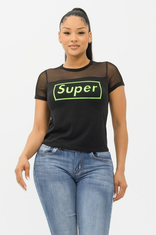 Anika Black Graphic Short Sleeve Tee Shirt