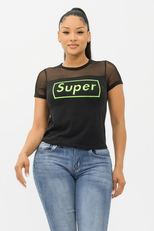 Anika Black Graphic Short Sleeve Tee Shirt