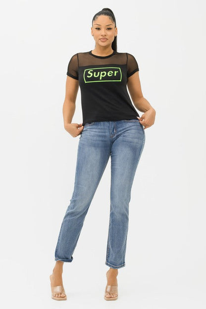 Anika Black Graphic Short Sleeve Tee Shirt