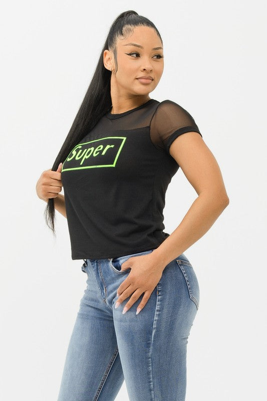 Anika Black Graphic Short Sleeve Tee Shirt