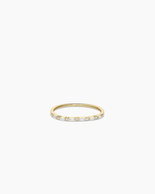 14K Diamond and White Sapphire Amara Row Ring