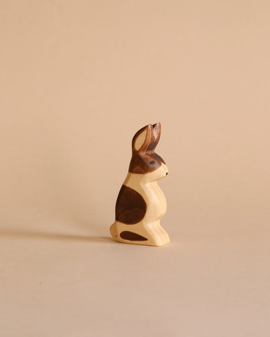 Handmade Holzwald Rabbit - Standing, Spotted