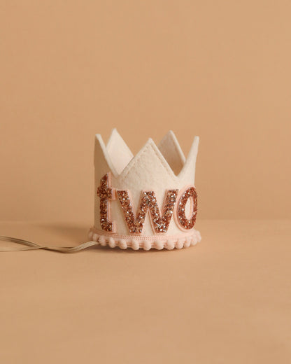 Felt Crown - Linen and Rose