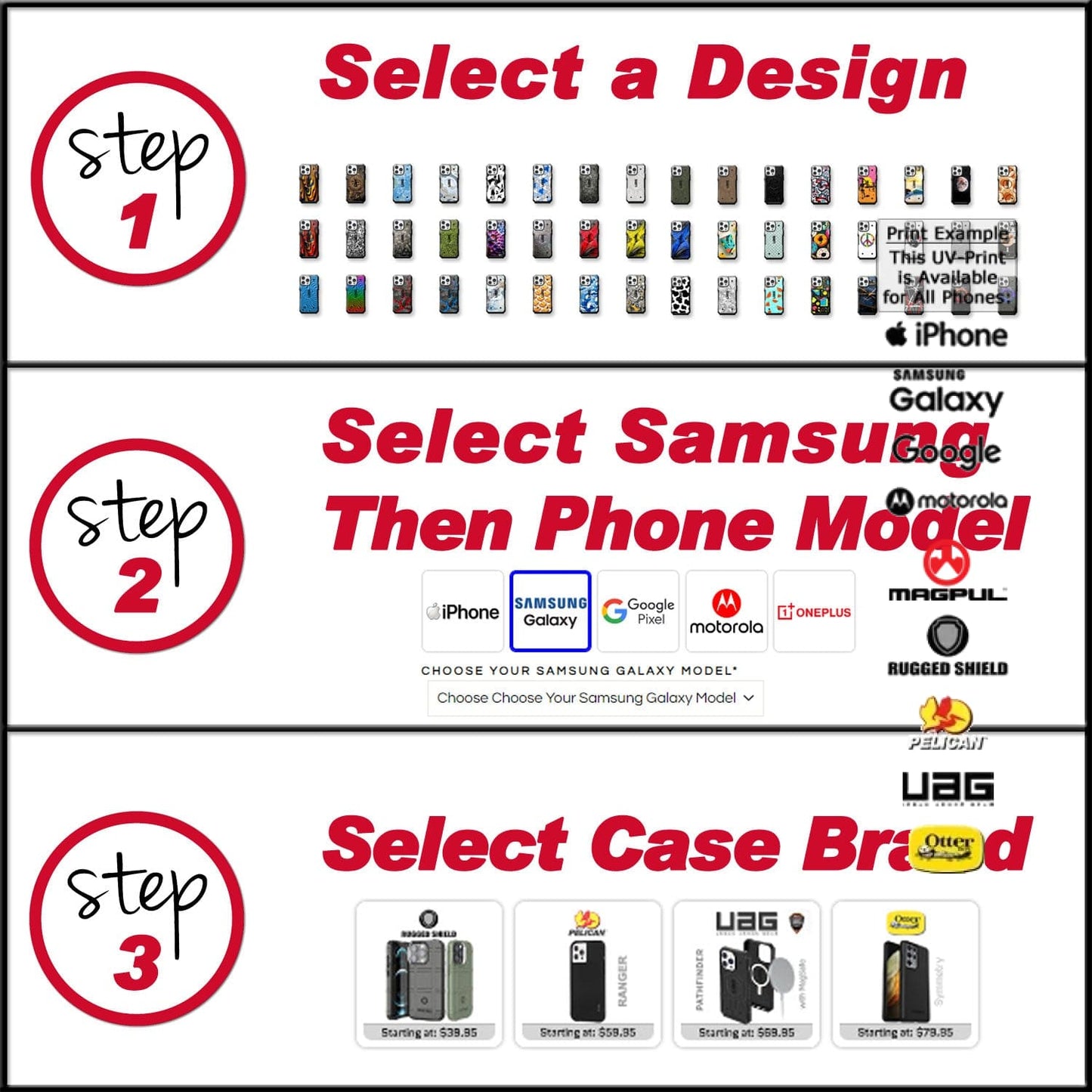 Since Every Limited Edition Case we make is Custom-Printed, this is how to select your Samsung Phone Case Model here at EGOTactical.com