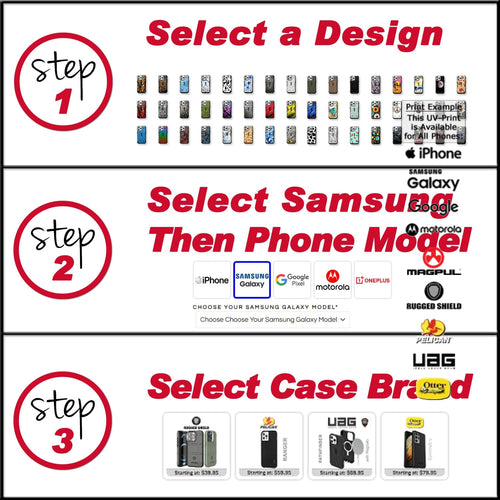 Since Every Limited Edition Case we make is Custom-Printed, this is how to select your Samsung Phone Case Model here at EGOTactical.com