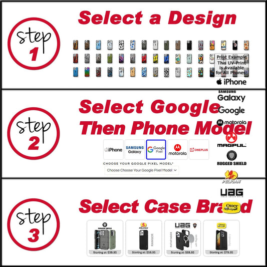 Since Every Limited Edition Case we make is Custom-Printed, this is how to select your Google Pixel Phone Case Model here at EGOTactical.com