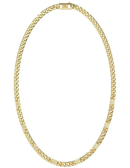 4G Curb Chain Pave Necklace in Gold-Tone